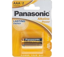 Щелочная батарейка LR03 AAA Alkaline 1.5В бл/2 Panasonic 5410853042907 15545820