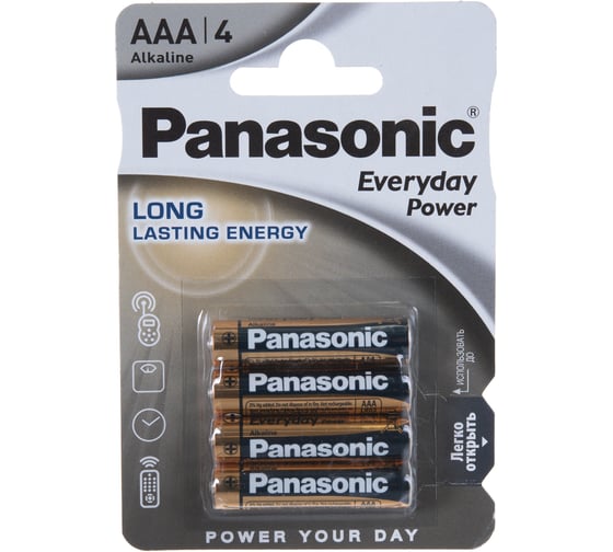 Щелочная батарейка LR03 AAA Everyday Power 1.5В бл/4 Panasonic 5410853024767
