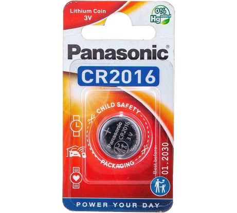 Дисковая литиевая батарейка CR2016 3В бл/1 Panasonic 5019068085114