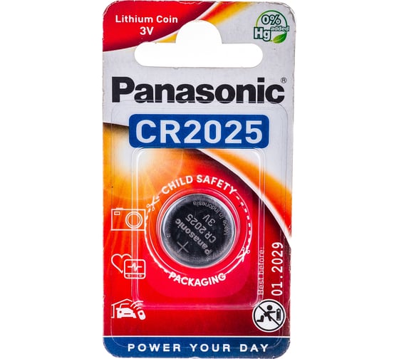 Дисковая литиевая батарейка CR2025 3В бл/1 Panasonic 5019068085121