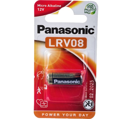 Щелочная батарейка A23 LRV08 12В бл/1 Panasonic 5019068592568