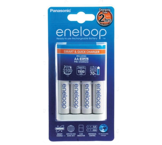 Зарядное устройство eneloop K-KJ16MCC40E Smart&Quick Charger для 1-4 AA/AAA + 4*AA 1900mAh Panasonic 5410853052272 1
