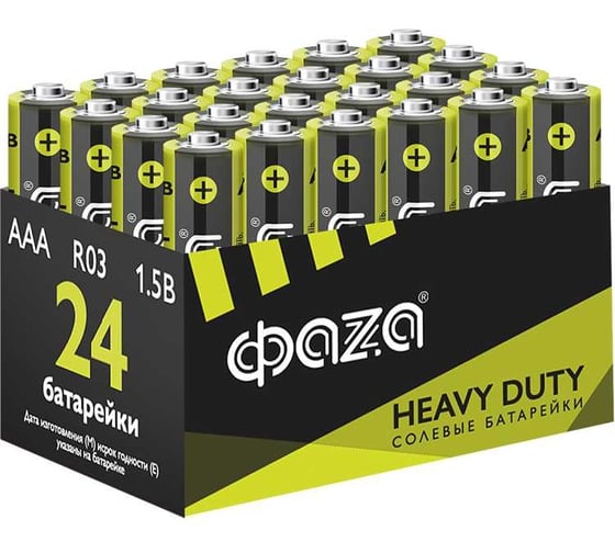 Элемент питания ФАZА солевой AAA/R03 1.2В Heavy Duty Pack-24 (уп.24шт) 5042322