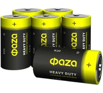 Элемент питания ФАZА солевой D/R20 1.5В Heavy Duty Pack-6 (уп.6шт) 5042353
