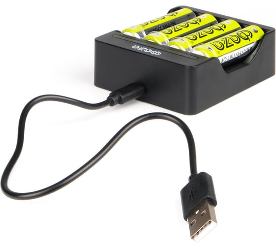 Устройство зарядное ФАZА B-95USB Ni-Cd/Ni-MH (4хAA/4хAAA/1х9В "Крона") индикатор зарядки питание от USB + 4хAA 2700мА.ч кабель MicroUSB-USB в компл. 5038929