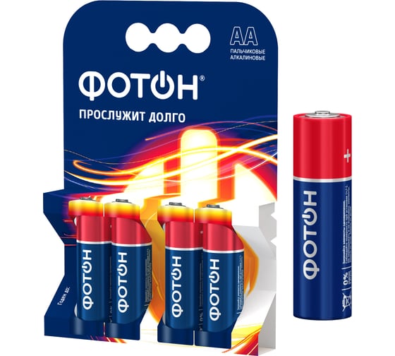 Пальчиковые батарейки ФОТОН АА LR6 КP4 22445