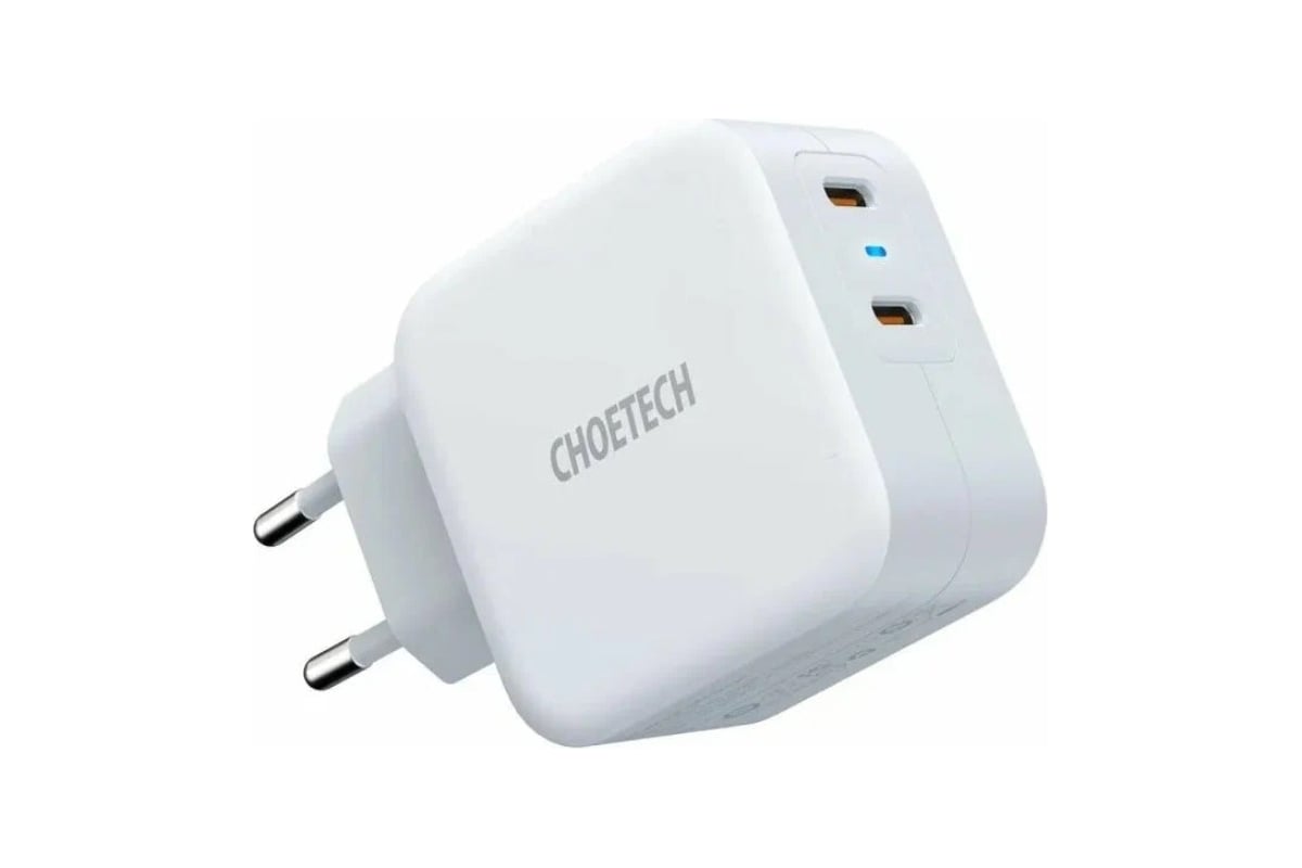 Сетевое зарядное устройство Choetech 40 Вт USB C PD + USB C PD PD6009  PD6009-EU-WH