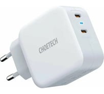 Сетевое зарядное устройство Choetech 40 Вт USB C PD + USB C PD PD6009 PD6009-EU-WH