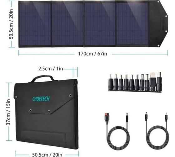 Портативная складная солнечная батарея-панель Choetech 100 Вт solar power SC009