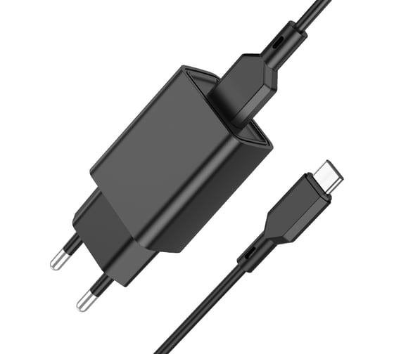 Сетевое зу Borofone ba68a glacier + кабель am-type-c 1 метр, 2.1а, чёрный 23752-BA68ABKT