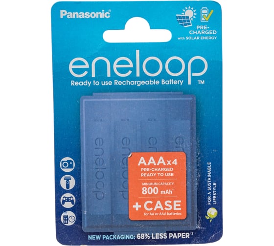 Аккумулятор Panasonic eneloop BK-4MCDEC4BE 800mAh AAA R03 +футляр BL4 УТ-00000802