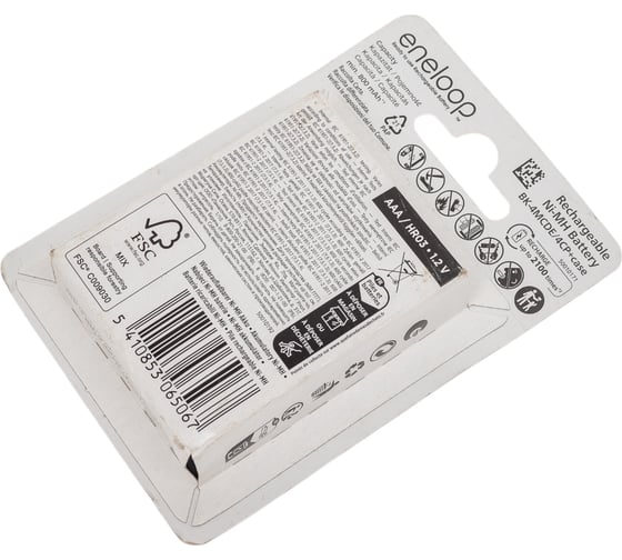 Аккумулятор Panasonic eneloop BK-4MCDEC4BE 800mAh AAA R03 +футляр BL4 УТ-00000802