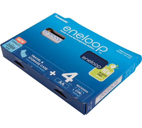 Аккумулятор Panasonic eneloop BK-3MCDEC4BE 2000mAh AA R6 +футляр BL4 УТ-00000799