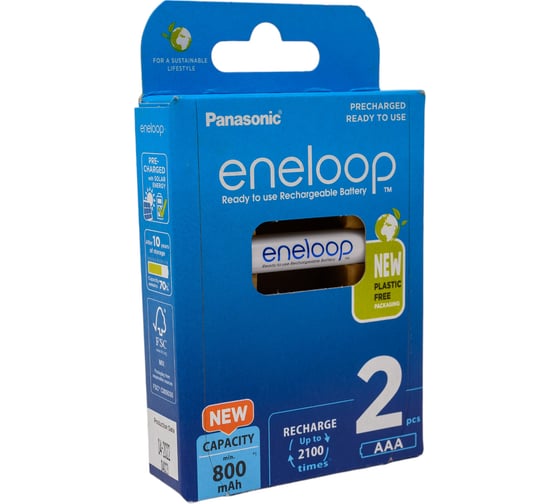 Аккумулятор Panasonic eneloop BK-4MCDE/2BE 800mAh AAA R03 BL2 УТ-00000811