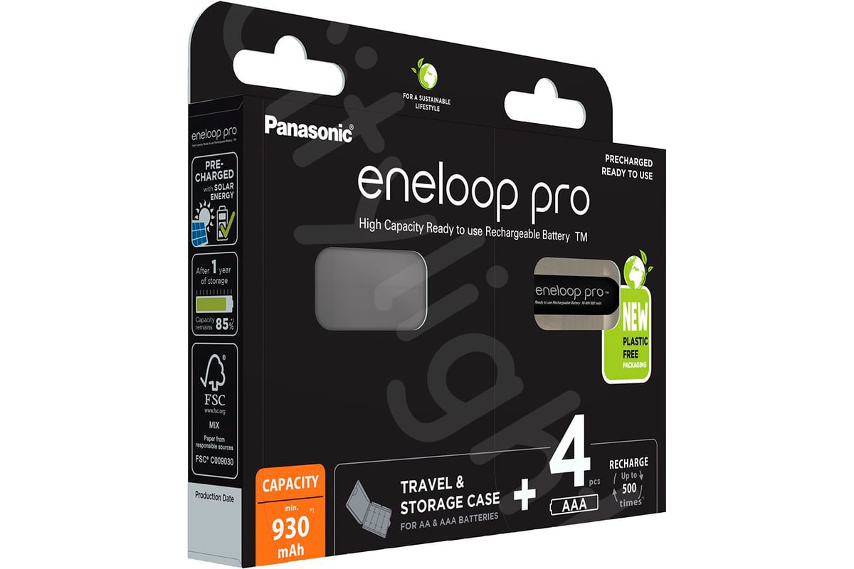 Аккумулятор Panasonic eneloop pro BK-4HCDEC4BE 930mAh ААА R03 +футляр BL4  УТ-00000701 - выгодная цена, отзывы, характеристики, фото - купить в Москве  и РФ