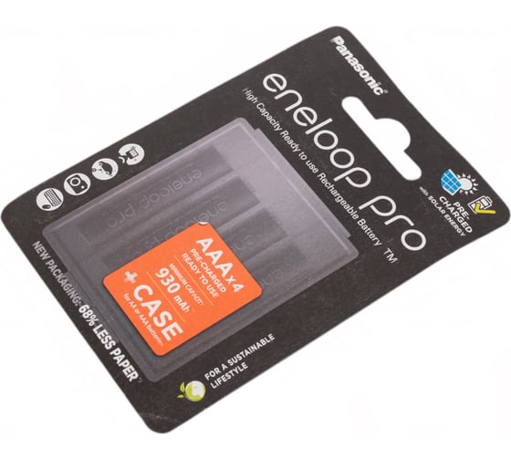 Аккумулятор Panasonic eneloop pro BK-4HCDEC4BE 930mAh ААА R03 +футляр BL4 УТ-00000701