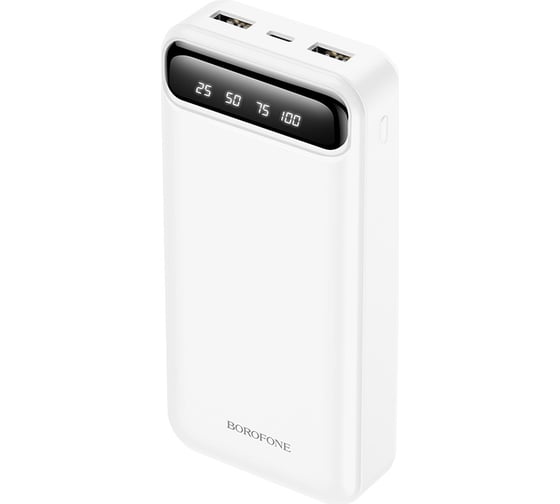 Внешний аккумулятор Borofone bj14a freeway power bank, 2.0а (20000mah), белый 916042 1