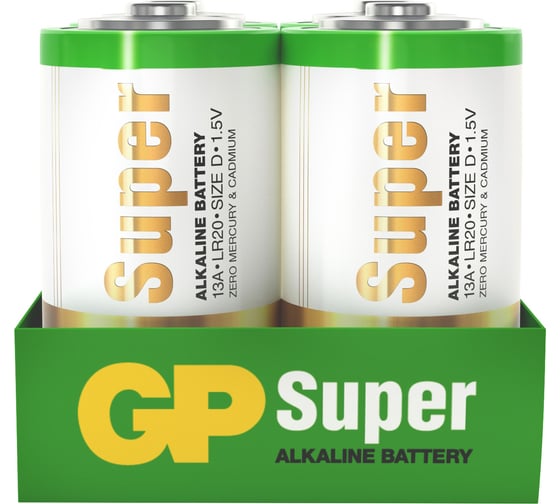 Батарейки GP D / LR20 алкалиновые щелочные Prime Alkaline, набор 4 шт. 13APA21-2CRSWC4 26074313
