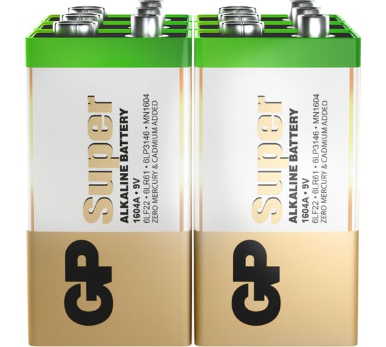 Батарейка GP крона 9V / 6LR61 алкалиновая щелочная Prime Alkaline. 1604APA21-2CRSWC4 26074325