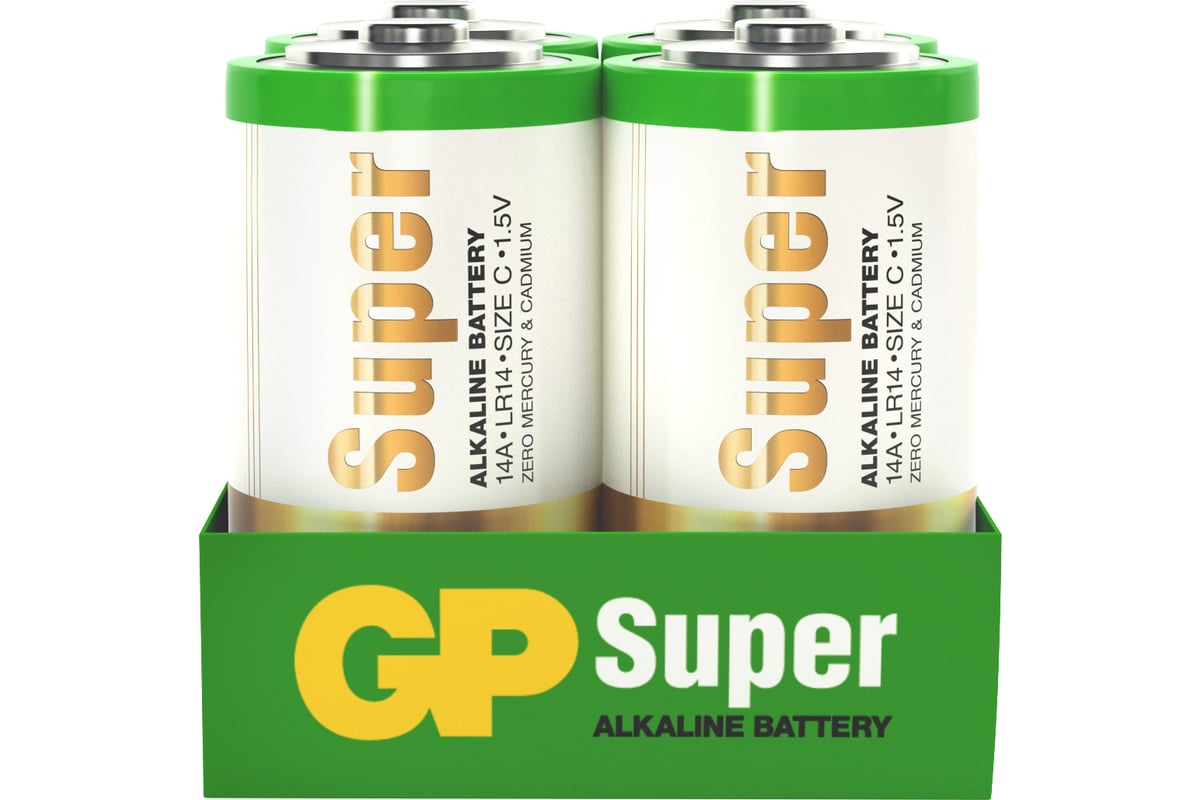 Батарейки GP C / LR14 алкалиновые щелочные Prime Alkaline, набор 4 шт ...