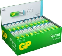Алкалиновые пальчиковые батарейки GP АА Prime Alkaline, набор 60 шт. (15APA21-B60) 26074331