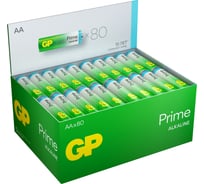 Алкалиновые пальчиковые батарейки GP АА Prime Alkaline, набор 80 шт. (15APA21-B80) 26074403
