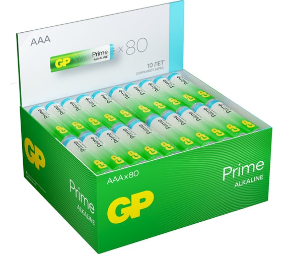 Алкалиновые мизинчиковые батарейки GP АAА Prime Alkaline, набор 80 шт. ( 24APA21-B80) 26074391
