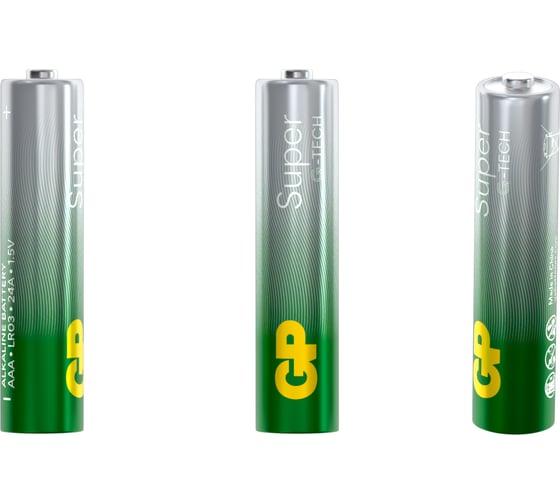 Алкалиновые батарейки GP super alkaline 24а аaа - 10 шт. на блистере GP 24A8/2-2CR10