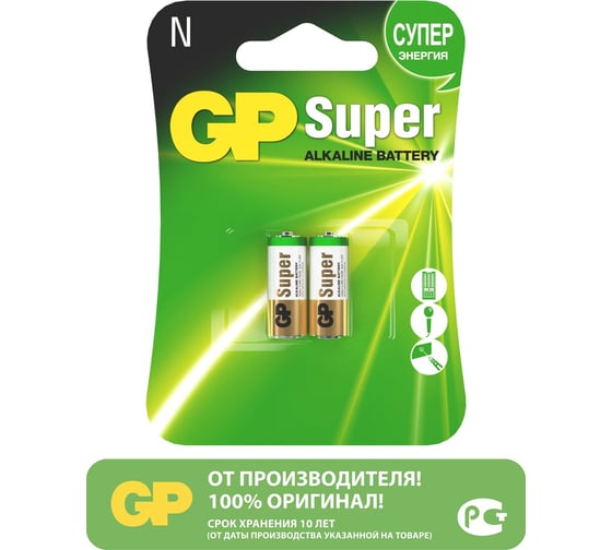 Алкалиновые батарейки GP super alkaline 910a типоразмера n - 2 шт. на блистере 910A-2CR2 910A-2CR2 26074367