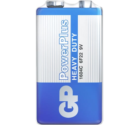 Солевая батарейка GP powerplus 9v крона - 1 шт. в пленке GP 1604CEBRA-2
