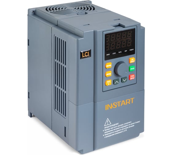 Преобразователь частоты INSTART lci-g5.5/p7.5-4b+lci-fm 5.5квт/7.5квт, 13а/18а, 3ф, 380в, 50гц/60гц, ip20, с панелью управления 000 90934