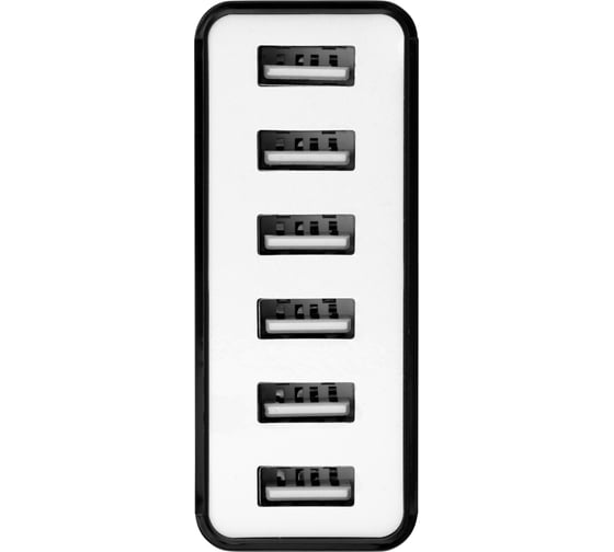 Сетевое зарядное устройство REXANT 6хusb, 1000ma, черное 16-0287