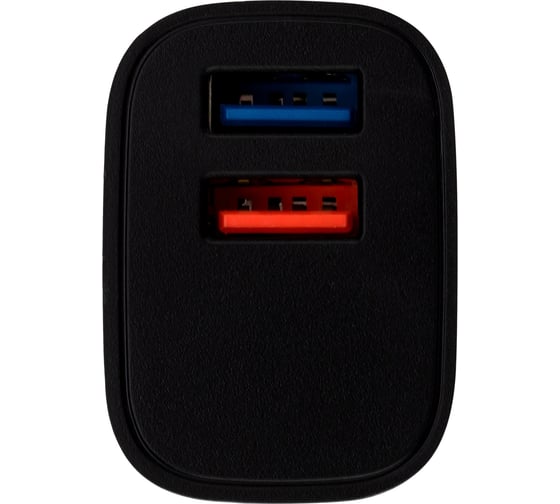 Сетевое зарядное устройство REXANT 2 x usb, 5v, 2.4 a, черное 16-0283