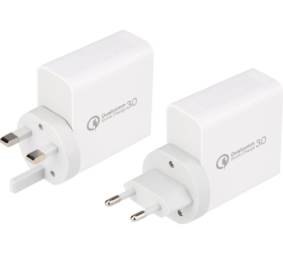 Сетевое зарядное устройство REXANT для iphone/ipad 2xusb+usb type-с, переходник + адаптер, 48w белое 18-2214