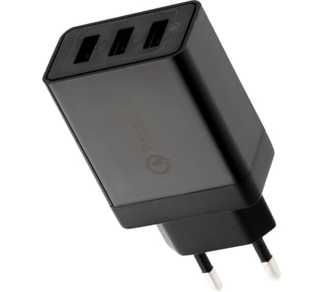 Сетевое зарядное устройство REXANT-переходник 3xusb адаптер, 30w черное 18-2215