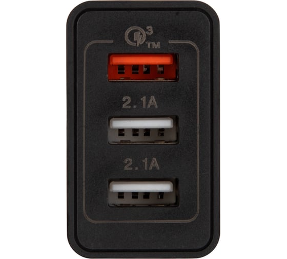 Сетевое зарядное устройство REXANT-переходник 3xusb адаптер, 30w черное 18-2215