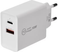Сетевое зарядное устройство REXANT для iphone/ipad type-c + usb 3.0 с quick charge, белое 16-0278