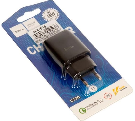 Зарядное устройство Hoco c72q glorious qc3.0 один usb порт, белый 918835