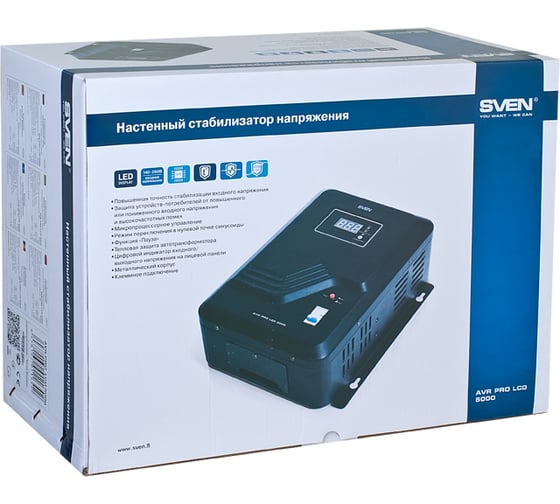 Стабилизатор напряжения SVEN AVR PRO LCD 5000 SV-011642