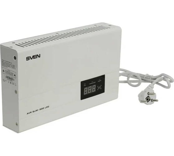Стабилизатор напряжения SVEN AVR SLIM-500 LCD SV-012809