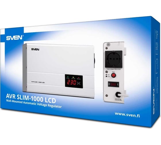 Стабилизатор напряжения SVEN AVR SLIM-1000 LCD SV-012816