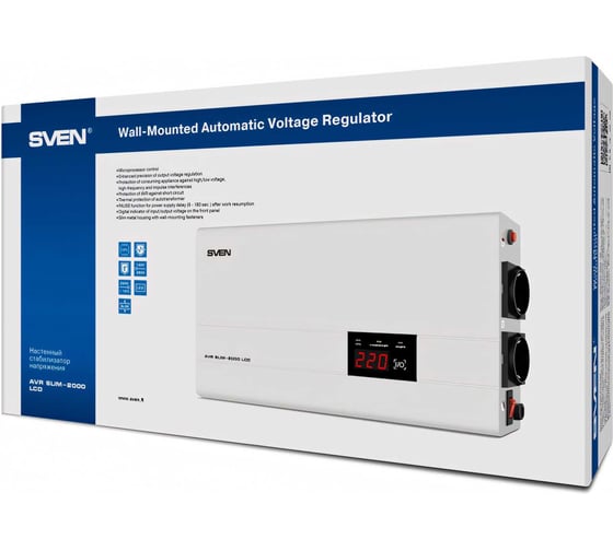 Стабилизатор напряжения SVEN AVR SLIM-2000 LCD SV-013950