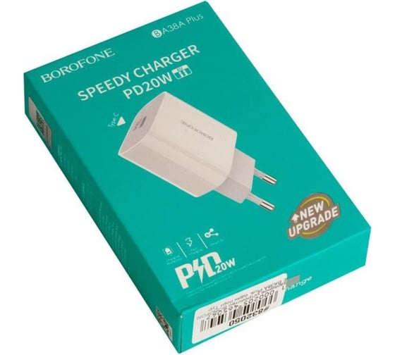 Зарядное устройство Borofone ba38a plus, один порт type-c, pd20w, белый 832050