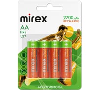 Аккумулятор Mirex ni-mh hr6/aa 2700mah 1,2v 4 шт 23702-HR6-27-E4