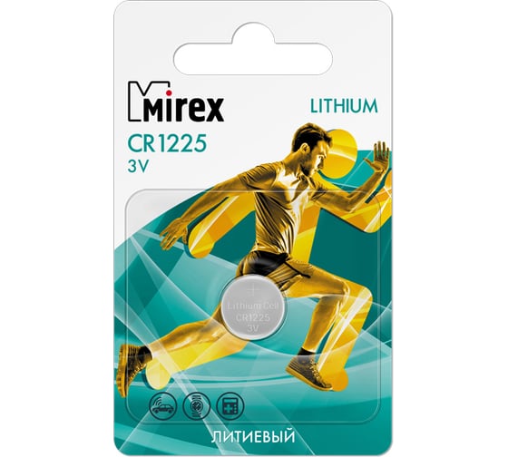 Литиевая батарея Mirex cr1225 3v 1 шт 23702-CR1225-E1