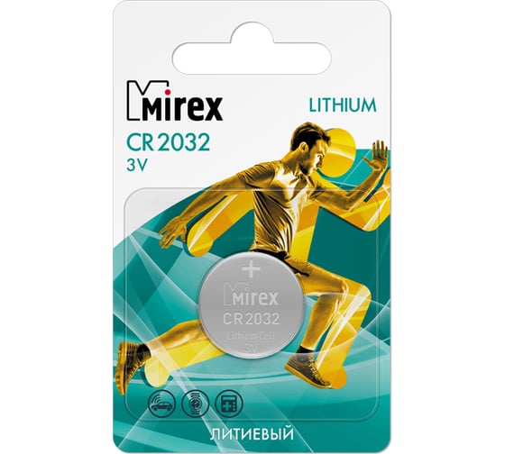 Литиевая батарея Mirex cr2032 3v 1 шт 23702-CR2032-E1