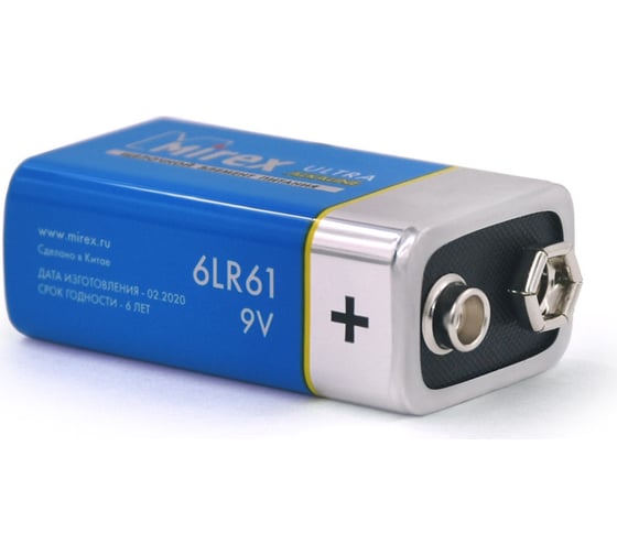 Щелочная батарея Mirex 6lr61/крона 9v 1 шт shrink 23702-6LR6-S1