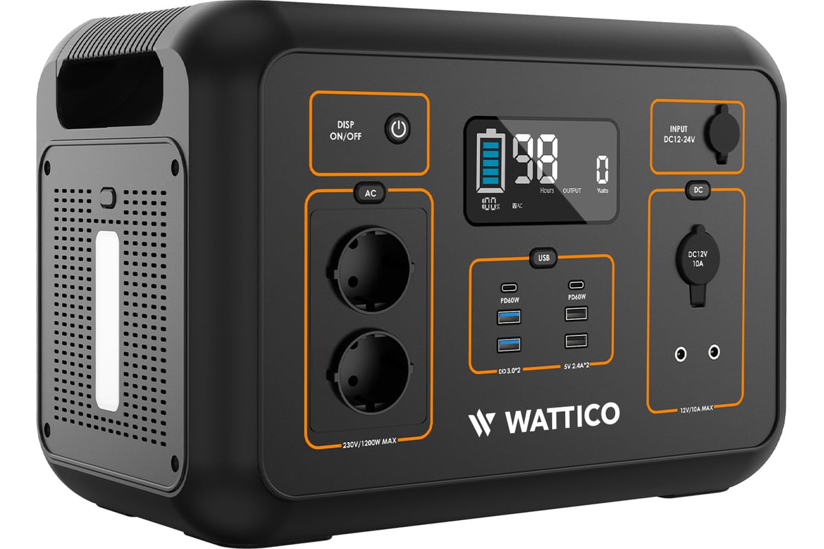 Портативная зарядная станция WATTICO Home 1200. 1200W, 306000mAh home_1200  00-00000004