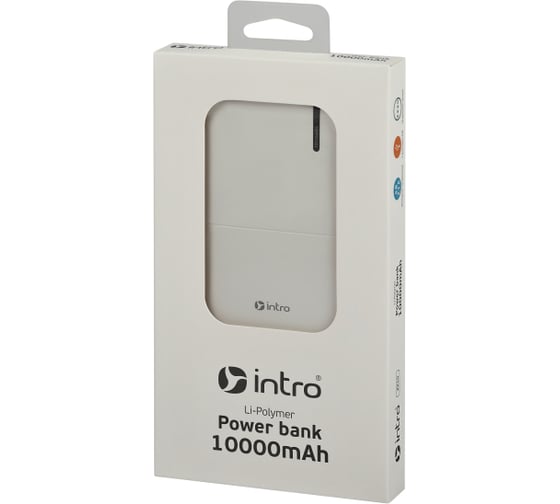 Портативное зарядное устройство Intro Power bank ZX10 10000mAh белый Б0055900