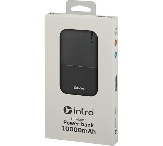 Портативное зарядное устройство Intro Power bank ZX10 10000mAh черный Б0055899